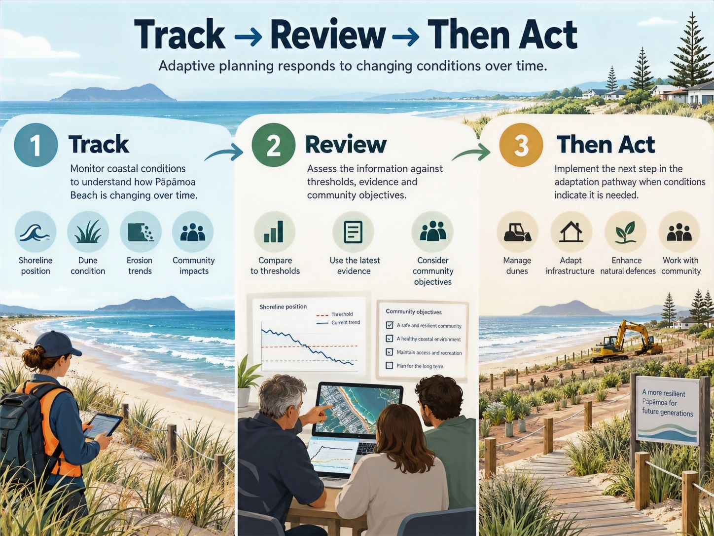 Track, review and act: adaptive planning diagram