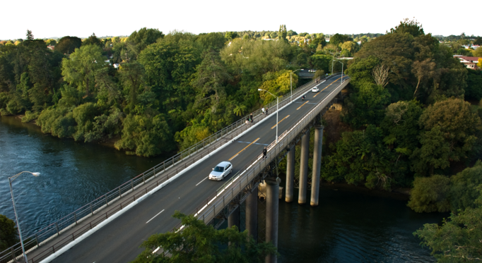 Bridge over the Waikato River, from Where Hamilton goes to work